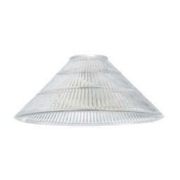 Rackhams Modern Designer Transparent Ridged Glass Easy Fit Pendant Shade in Cone Shape - thumbnail 1