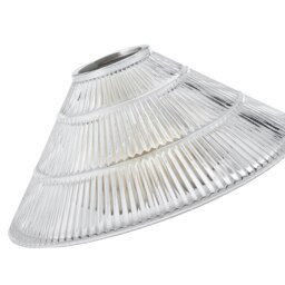 Rackhams Modern Designer Transparent Ridged Glass Easy Fit Pendant Shade in Cone Shape - thumbnail 3