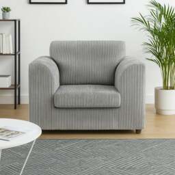 Rackhams Luxor / Ferguson Cord Armchair - Silver - thumbnail 1