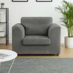 Rackhams Luxor / Ferguson Cord Armchair - Silver - thumbnail 2
