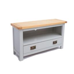 Rackhams Argenta Light Grey 1 Drawer TV Cabinet Brass Drop Handle - Light Grey - thumbnail 3