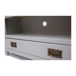 Rackhams Argenta Light Grey 1 Drawer TV Cabinet Brass Drop Handle - Light Grey - thumbnail 5
