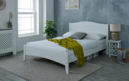Rackhams Lauren Solid Pine Bed Frame, Curved Headboard, White, 4 Sizes - White - 4FT - thumbnail 5