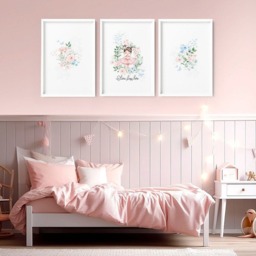 Rackhams Nursery Paintings - Set of 3 wall art prints - A2 16.54 x 23.39 in / 42 x 59.4 cm - Satin Photo paper 280 gsm - Oak Frame - thumbnail 6