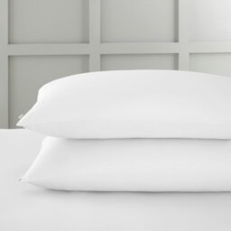 Rackhams 400 Thread Count Cotton Sateen Standard Pillowcase Pair - White - 50x75cm (x2)