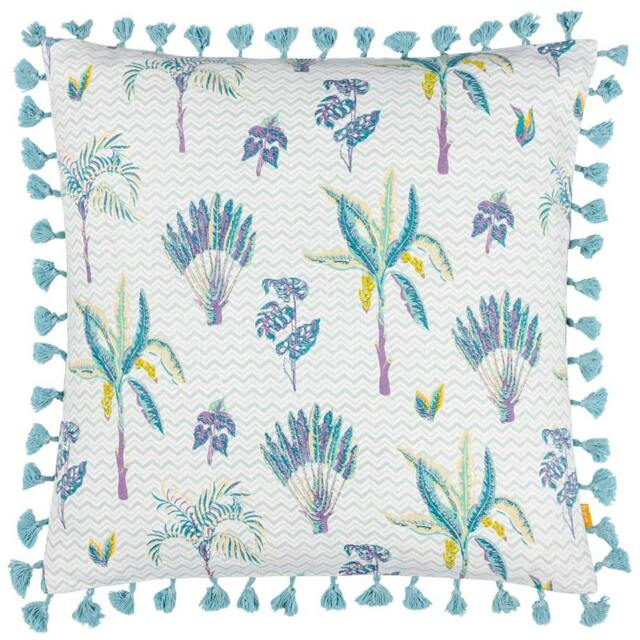 Rackhams Chamae Tassel Floral Cushion Cover - Lilac - 50cm x 50cm - Lilac - 100% Cotton - image 1