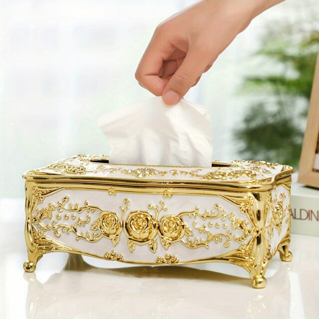 Rackhams Vintage Tissue Box Cover Storage Paper Napkin Holder for Bathroom, Bedroom or Living Room - image 1