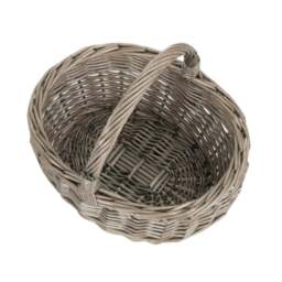 Rackhams Unlined Antique Wash Wicker Bathroom Shopping Basket - Small - thumbnail 3