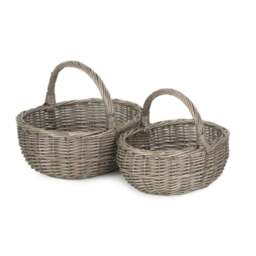Rackhams Unlined Antique Wash Wicker Bathroom Shopping Basket - Small - thumbnail 6