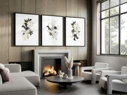 Rackhams Botanical Print Set - Set of 3 wall art prints - 20 x 30 in / 50 x 76 cm - Polyester Canvas 260 gsm - Canvas wrapped - thumbnail 4