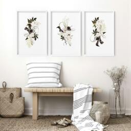 Rackhams Botanical Print Set - Set of 3 wall art prints - 20 x 30 in / 50 x 76 cm - Polyester Canvas 260 gsm - Canvas wrapped - thumbnail 6