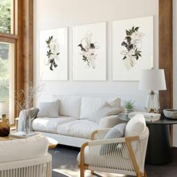 Rackhams Botanical Print Set - Set of 3 wall art prints - 20 x 30 in / 50 x 76 cm - Polyester Canvas 260 gsm - Canvas wrapped - thumbnail 2