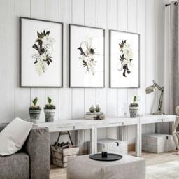 Rackhams Botanical Print Set - Set of 3 wall art prints - 20 x 30 in / 50 x 76 cm - Polyester Canvas 260 gsm - Canvas wrapped - thumbnail 5