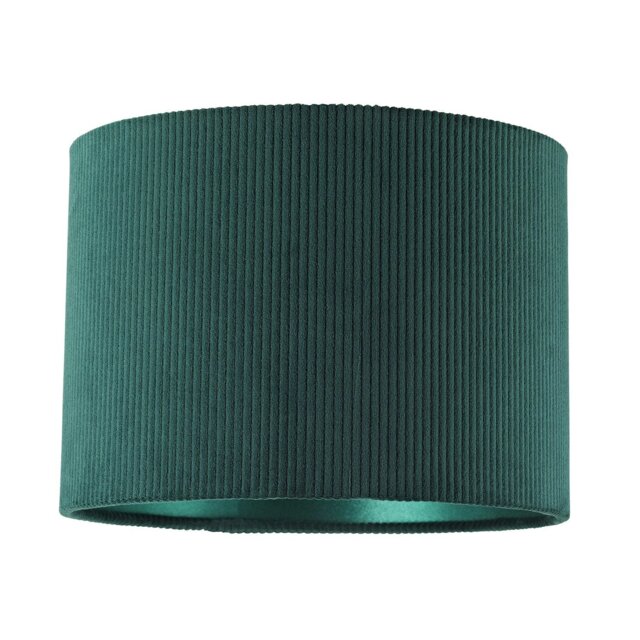 Rackhams Dark Forest Green Corduroy Fabric 10' Lamp Shade with Inner Emerald Satin Lining - image 1