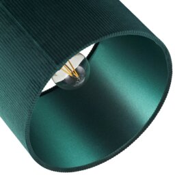 Rackhams Dark Forest Green Corduroy Fabric 10' Lamp Shade with Inner Emerald Satin Lining - thumbnail 4