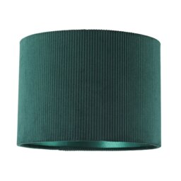 Rackhams Dark Forest Green Corduroy Fabric 10' Lamp Shade with Inner Emerald Satin Lining