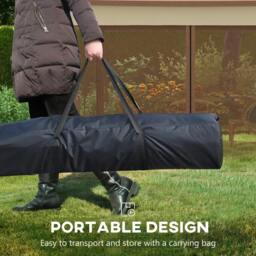Rackhams 3 x 3(m) Pop Up Gazebo, Double-roof Garden Tent with Netting and Carry Bag, Party Event Shelter for Outdoor Patio, Khaki - thumbnail 6