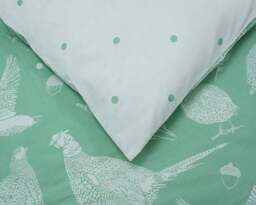 Rackhams Moorland Birds Double Duvet Reversible Set Green - Green - Polycotton - 1 - thumbnail 4