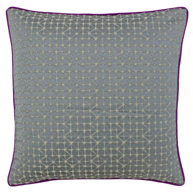 Rackhams Riva Paoletti Pimlico Cushion Cover - Silver/Magenta - 45x45cm - Silver/Magenta - 65% Polyester/35% Viscose