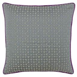 Rackhams Riva Paoletti Pimlico Cushion Cover - Silver/Magenta - 45x45cm - Silver/Magenta - 65% Polyester/35% Viscose