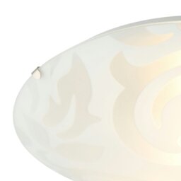 Rackhams Traditional Frosted White Floral Circular Glass IP20 Flush Ceiling Light Fitting - thumbnail 4