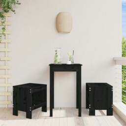 Rackhams Garden Stools 2 pcs Black 40x36x45 cm Solid Wood Pine - Black - Solid pine wood