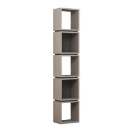Rackhams Multi Modern Bookcase Display Unit Stylish Freestanding Storage Oak White 167cm Tall - Oak - thumbnail 4