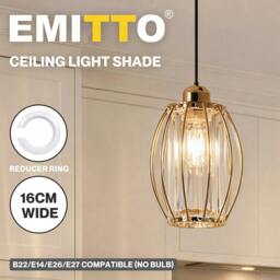 Rackhams Crystal Ceiling Light Shade Pendant Lamp Shade Table Floor Lamps Gold - thumbnail 2