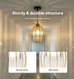 Rackhams Crystal Ceiling Light Shade Pendant Lamp Shade Table Floor Lamps Gold - thumbnail 5
