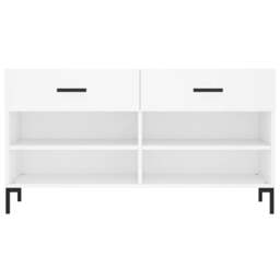 Rackhams Shoe Bench White 102x35x55 cm Engineered Wood - thumbnail 6