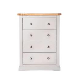 Rackhams Loreo 4 Drawer Chest of Drawers Chrome Knob - Light Grey - thumbnail 2