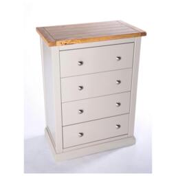 Rackhams Loreo 4 Drawer Chest of Drawers Chrome Knob - Light Grey - thumbnail 3
