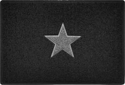 Rackhams Inlay STAR Doormat - Black with Grey Star - 90cm x 60cm - thumbnail 1