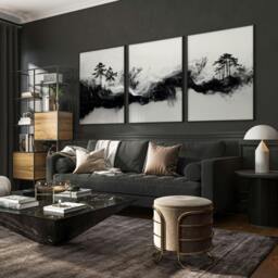 Rackhams Modern Wall Art For Living Room - Set of 3 Asian Inspired Wall art Prints - 20 x 30 in / 50 x 76 cm - Matte Museum Quality Art Paper 290 gsm - Oak Frame - thumbnail 6