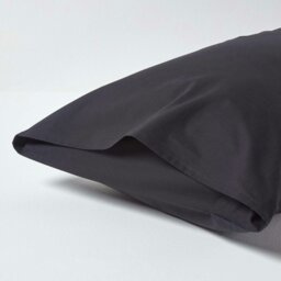 Rackhams Egyptian Cotton Housewife Pillowcase 200 TC, Standard Size - Black - thumbnail 3