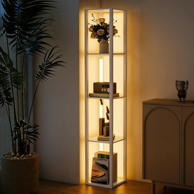Rackhams Floor Lamp for Living Room, Standing Lamp with Foot Switch, - White - image 1