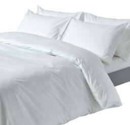 Rackhams Crisp & Cool 200 TC Egyptian Cotton Percale Duvet Cover Set - Single - White