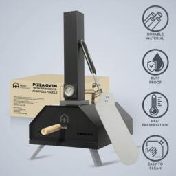 Rackhams Outdoor Wood Fired Pizza Oven Stone Paddle Rain Cover Garden BBQ - thumbnail 2