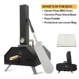 Rackhams Outdoor Wood Fired Pizza Oven Stone Paddle Rain Cover Garden BBQ - thumbnail 5