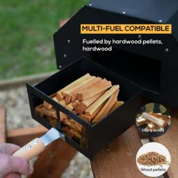 Rackhams Outdoor Wood Fired Pizza Oven Stone Paddle Rain Cover Garden BBQ - thumbnail 3