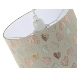 Rackhams Feminine Pink Duck Egg and Shiny Gold Hearts Circular Lamp Shade - thumbnail 5