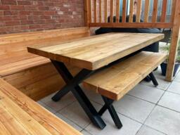 Rackhams Chunky Handmade Outdoor Table - 240 - 90 - thumbnail 3