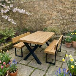 Rackhams Chunky Handmade Outdoor Table - 240 - 90 - thumbnail 1