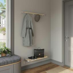Rackhams 4 Hook Coat Rack in Beech/Grey Aluminium, Length 1000mm - thumbnail 4