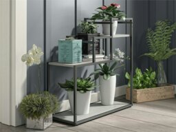 Rackhams Weston Plant Stand with 3 Shelves Black/Natural - Cream - thumbnail 3