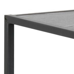 Rackhams Seaford Wide Black Metal Bookcase with 4 Black Oak Shelves - 1 - Black - Wood - thumbnail 6
