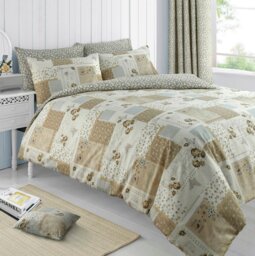 Rackhams Maya Printed Cotton Blend Duvet Cover and Pillowcase Set - Brown - King