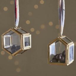 Rackhams Set of Two Malvern Tiny Brass Glass Box Decorations - Brass/Glass - H6 x W3.5 x D6.5cm, 0.16kg - thumbnail 2