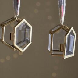 Rackhams Set of Two Malvern Tiny Brass Glass Box Decorations - Brass/Glass - H6 x W3.5 x D6.5cm, 0.16kg - thumbnail 3