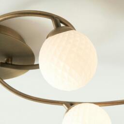 Rackhams Jaymie 6-Light Antique Brass Semi-Flush Ceiling Light - thumbnail 3